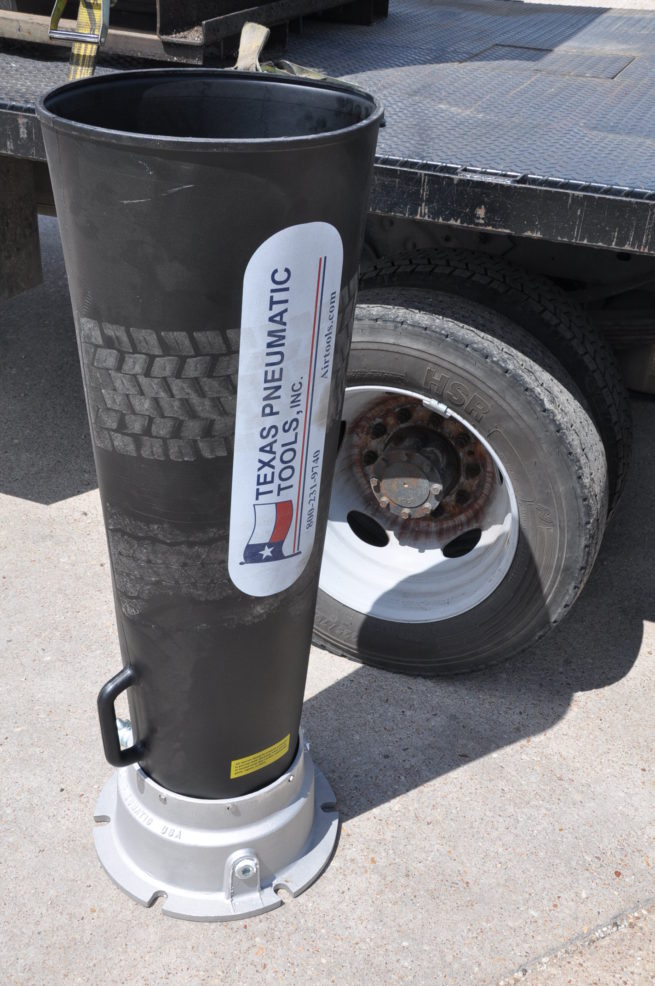 Polymer horn being crushed by truck | Texas Pneumatic Tools, Inc.