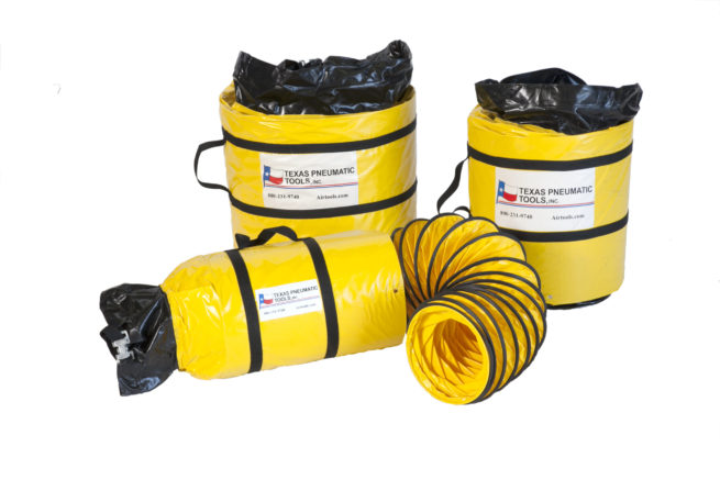 TX-SAC-N-GO-16 (all sizes) Ducting with Attached Storage Bag | Texas Pneumatic Tools, Inc.