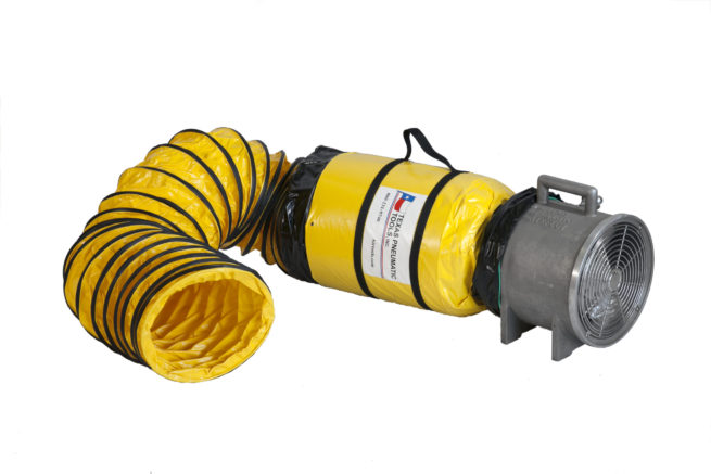 TX-JF12 shown with optional 12" ducting attached | Texas Pneumatic Tools, Inc.