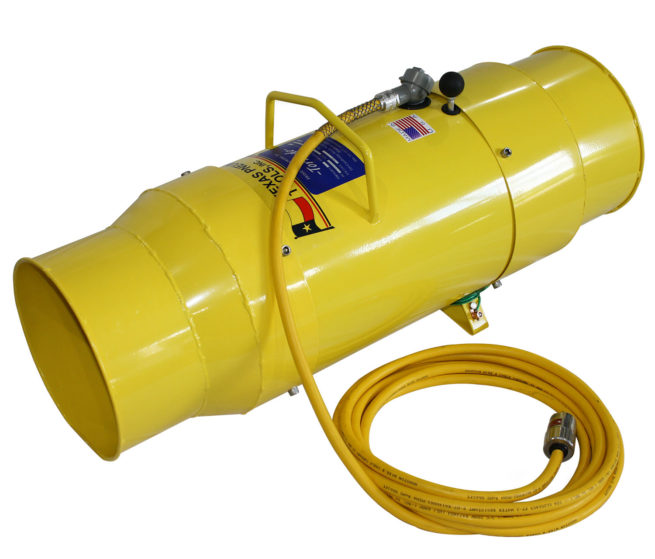 TB-12-EXP Reverse view of 12 Inch Tornado Blower with Explosion Proof Motor | Texas Pneumatic Tools, Inc.