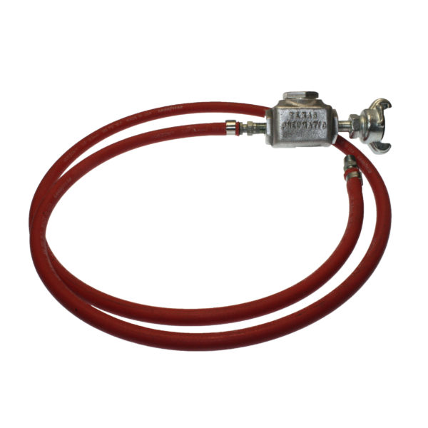 TX-1/4-1HW-1/4 Hose Whip Using Band Clamps with MPT Hose End | Texas Pneumatic Tools, Inc.