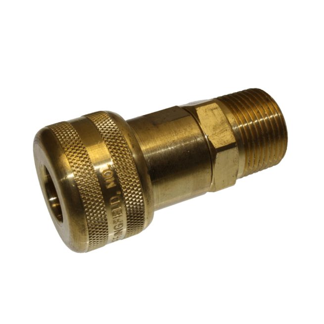 TX-4BM6-B 1/2 Inch Socket x 3/4 Inch Brass Push Type MPT | Texas Pneumatic Tools, Inc.