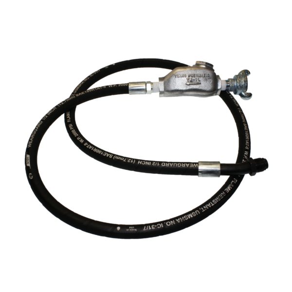 TX-4HW-HYD Hydraulic Hose Whip Assembly with 24 Thread Bent Swivel | Texas Pneumatic Tools, Inc.