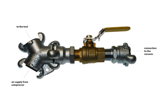 TX-DCS-KIT Kit For Connecting Tool & Vacuum To One Air Line assembled | Texas Pneumatic Tools, Inc.