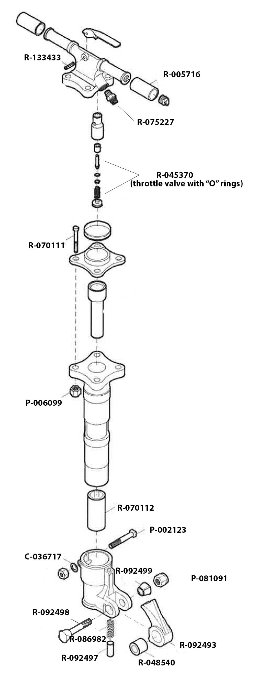 CP 0112 & CP 0112S Schematic & Replacement Parts for Chicago Pneumatic - CP 0112 & CP 0112S - Paving Breaker
