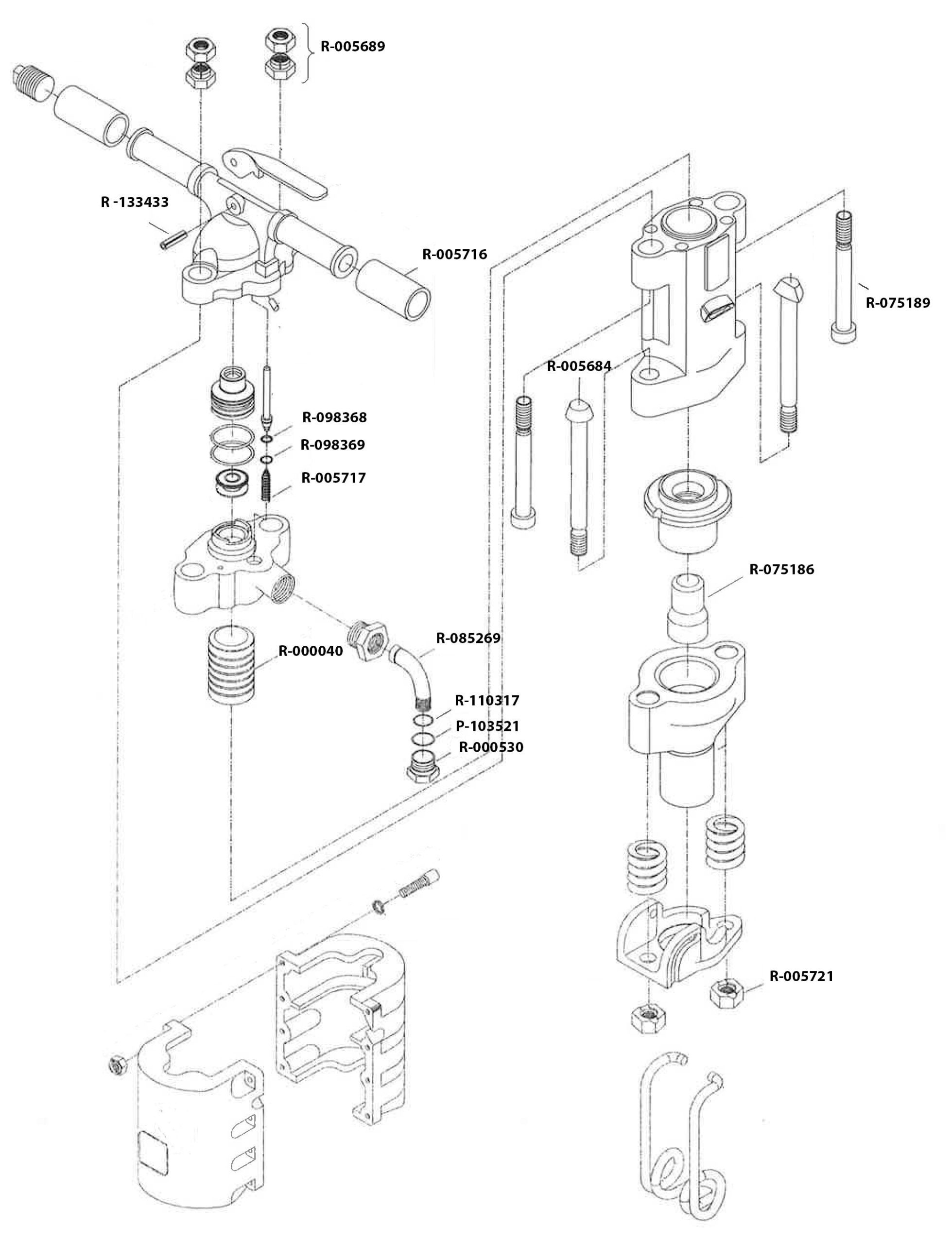 CP 0117 Schematic & Replacement Parts for Chicago Pneumatic - Model 0117 - Paving Breaker