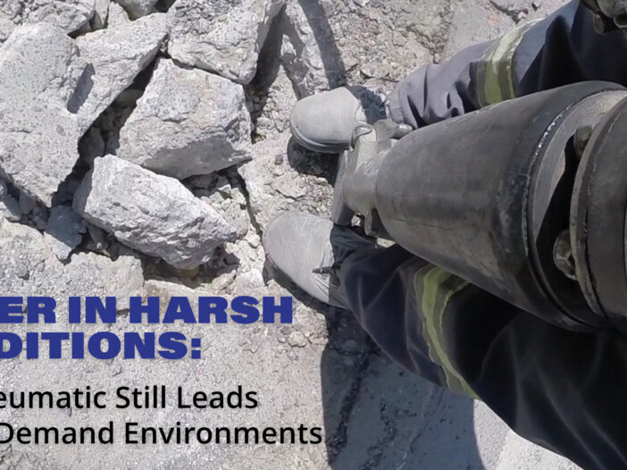 Paving breaker in action