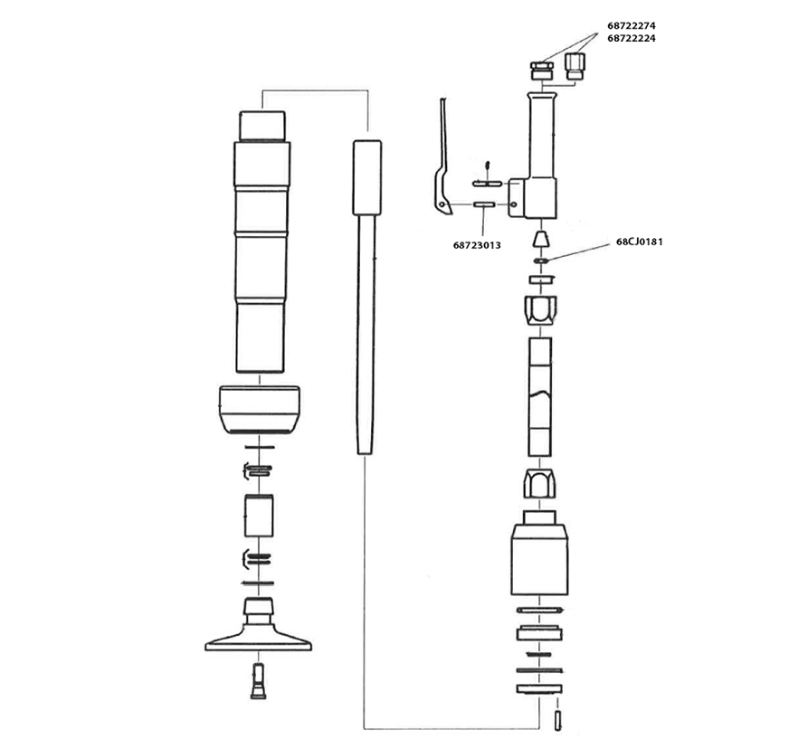 Model MBT-6 Schematic & Replacement Parts for Sullair Tools - Model MBT-6 - Tamper